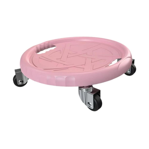 Rodillo de entrenamiento abdominal con ruedas para gimnasio, para hombres y mujeres Rosa