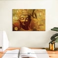 thumbnail image 3 of Elephant Stock Lotus Floral Buddha Wall Art - Horizontal Canvas Wall Art - Living Room Wall Decor - People Canvas - Brown And Orange Decor - 12" x 8", 3 of 8