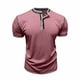 thumbnail image 4 of Tops para hombre, blusas y camisas de manga corta con cuello redondo para hombre, camisas casuales de verano de color liso, camisa de manga corta con botones y cuello redondo, camisa de poliéster para, 4 of 8