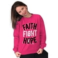 thumbnail image 4 of Faith Fight Hope Breast Cancer Aware Women Plus Size Crewneck Sweatshirt Brisco Brands 5X, 4 of 5