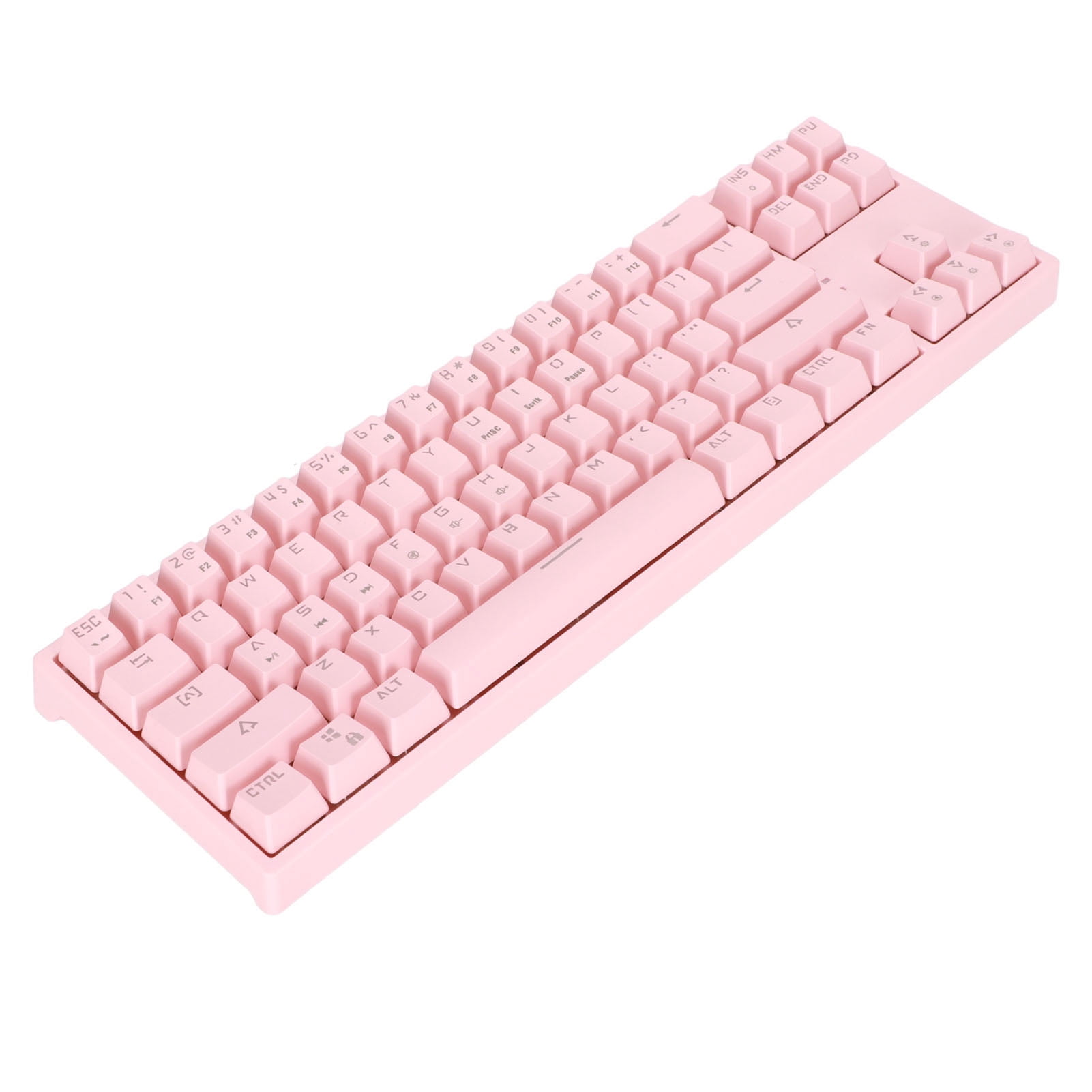 Mechanical Keyboard, ABS Material Ergonomic Design 71 Keys Computer Mechanical Keyboard Quick Response 4 Color  for Typing Pink