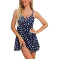 thumbnail image 3 of Clearance!NMMUED Swim Dress, Two Piece Swimsuit for Women, Backless Swimsuits for Women, Bathing Suit for Women, V Neck Swimsuits for Women, Navy XXL, 3 of 7