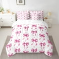 thumbnail image 2 of Homewish Pink Bow Bedding Comforter Set 7pcs for Kids Girls, Kawaii Daisy Floral Queen Bedding Sets, Watercolor Bowknot Queen Sheet Sets, Microfiber Bedroom Decor, 2 of 8