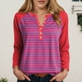 thumbnail image 2 of Godom Blouses for Women Fall Long Sleeves V Neck Tops Casual Knit Tunic Loose Fit T Shirt, 2 of 7