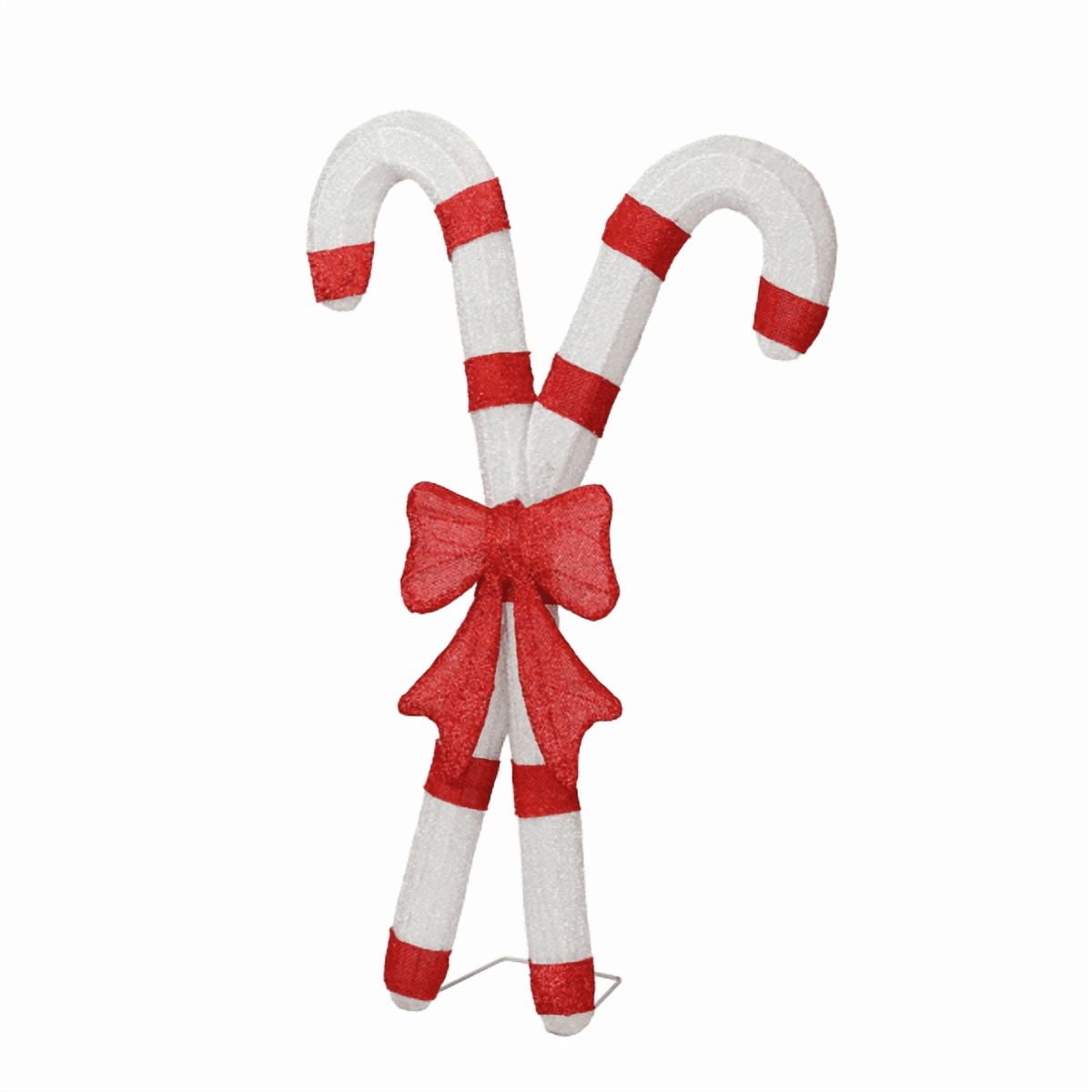 32.7in Lighted Christmas Candy Cane Decoration, 100 Warm White LEDs, Weather-Resistant, Collapsible for Indoor/Outdoor Use