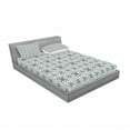 thumbnail image 3 of Ambesonne Geometric Fitted Sheet & Pillow Sham Set, Floral Leaf Petals, Twin, Pale Grey Blue, 3 of 3