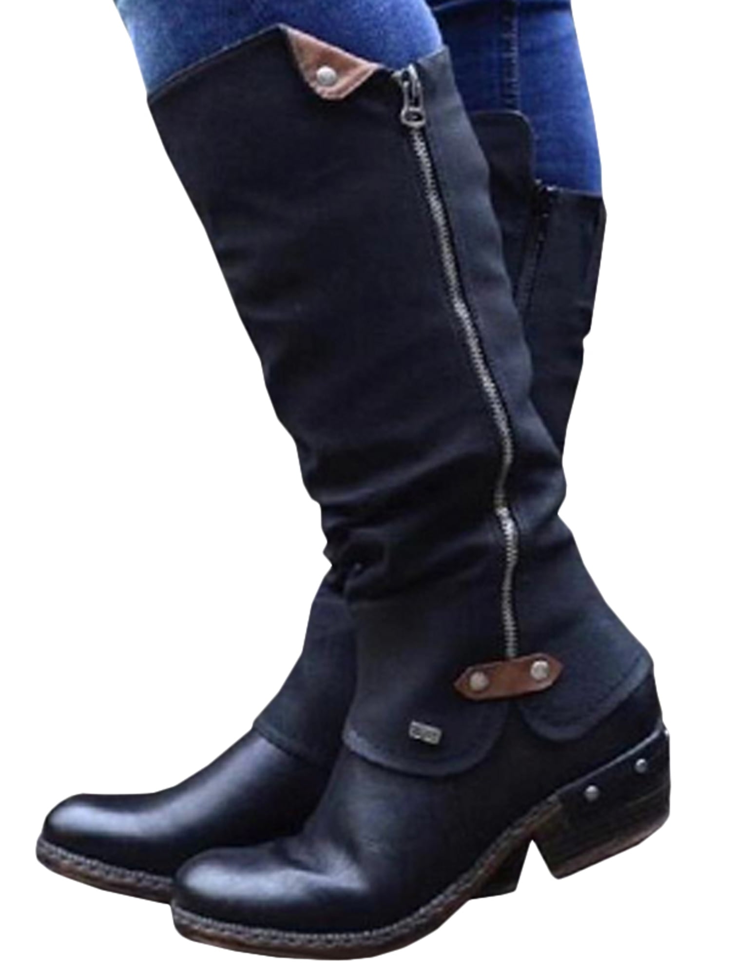 knee length biker boots