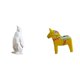 thumbnail image 1 of Escultura de pingüino, figura de resina, estatua de madera maciza, caballo Dalecarlian hecho a mano, arte nórdico minimalista. Ideal para bodas, cumpl, 1 of 8