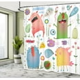 thumbnail image 5 of Ambesonne Funny Shower Curtain, Imaginary Creatures Fun, 69"Wx70"L, Green Blue, 5 of 5