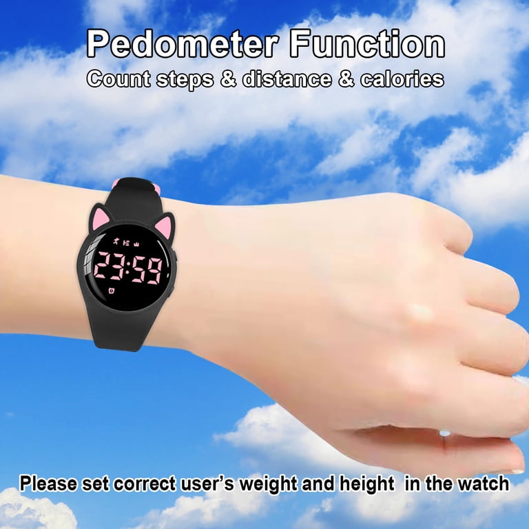 HUYVMAY, Fitness Tracker Pedometer Watch, 30 Days Use, Black - Walmart.com