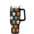 thumbnail image 2 of Happy Halloween Ghost Tumbler with Handle and Straws 40 oz Insulated Halloween Travel Cup Birthday Present for Men Dad Son Husband Gifts for Him/Her Coffee Mugs, 2 of 7