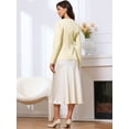 thumbnail image 3 of DARING DIVA Women's Collarless Long Sleeve Business Jacket Office Suit XS Beige, 3 of 6