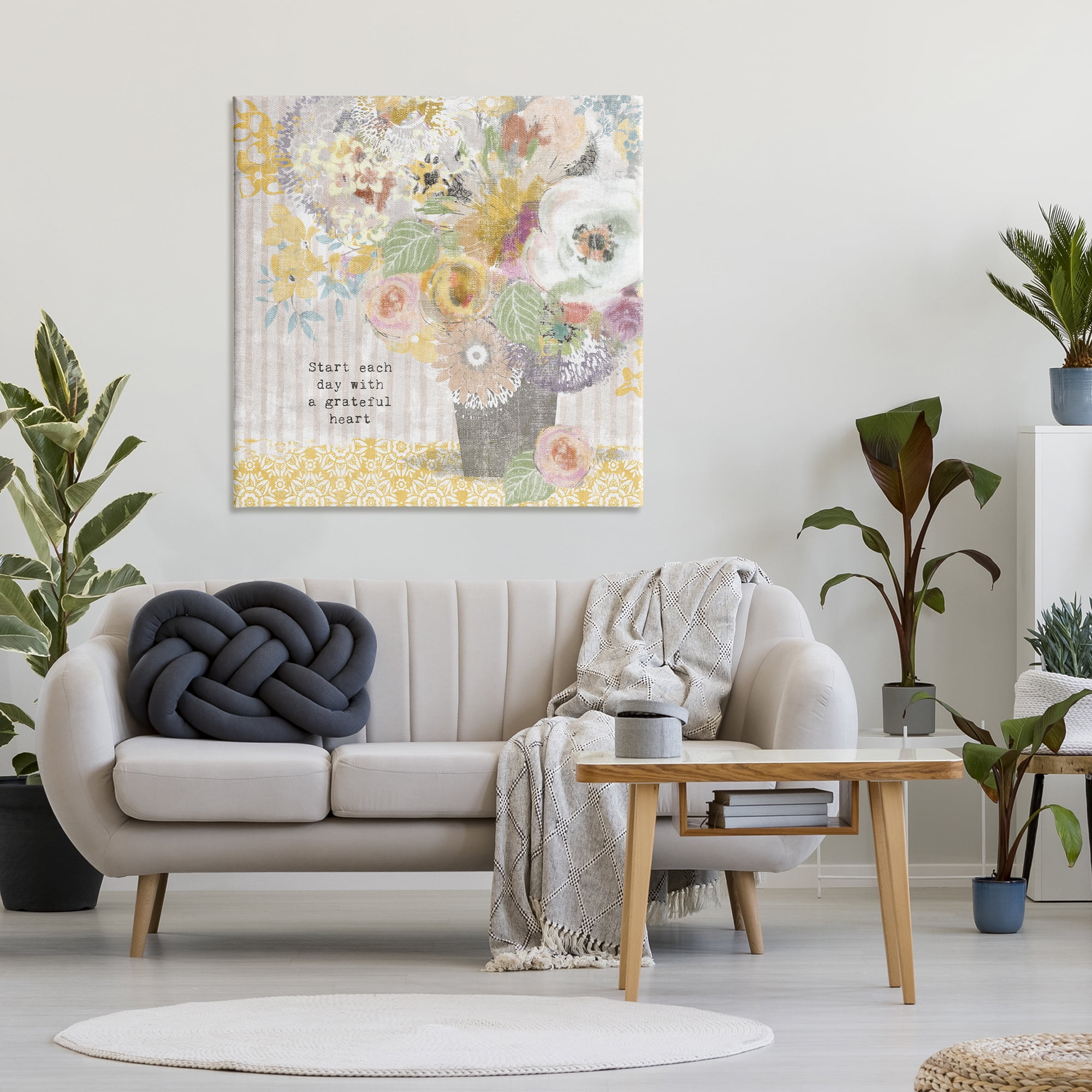 Stupell Industries Floral Inspirations Grateful Heart Canvas Wall Art, design by Suzanne Nicoll