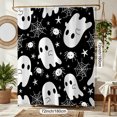 thumbnail image 2 of Halloween Shower Curtain, Cute Ghosts Polyester Fabric Bathroom Decor Curtain, Machine Washable Waterproof, Halloween Holiday Gift for Women Men, 72 x 72 Inches, 2 of 7