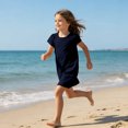 thumbnail image 5 of Grblisyd Girls Dresses Size 10-12 Solid Color Short Sleeve Casual Dresses Summer Kids Crew Neck Loose Midi Dress, 5 of 6