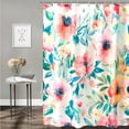 thumbnail image 3 of Dznils Rideau de Douche en Tissu Boho à Motif Floral, Rideau de Salle de Bain Moderne avec 12 Crochets, 72 Pouces x 72 Pouces, Rose, 3 of 11
