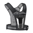 thumbnail image 3 of Chaleco para correr, bolsa deportiva, bolsa de pecho con tiras reflectantes para hombres y mujeres, equipo transpirable para correr de noche, para Negro, 3 of 8