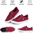 thumbnail image 3 of JENN ARDOR Women's Low Top Canvas Sneakers Slip-on Elastic Belt Walking Shoes, 3 of 6