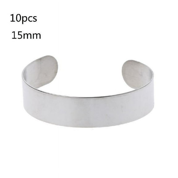 10 Pcs/Set Stainless Steel Blank Bracelet for DIY Leather Cuff Bangle Bracelet