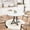 White, variant on 40-Inch Round Dining Table for 2-6, Space-Saving Kitchen & Living Room Table with Wooden Pedestal Base, Industrial Farmhouse Style for Home