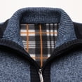 thumbnail image 4 of LoyisViDion Men's Fleece Sweater Knitwear for Thicken Warmth Blue 12(2XL), 4 of 7