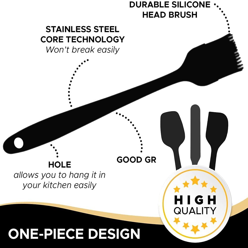 COWIN 6-Piece Silicone Spatula Set, Black photo 7