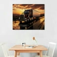 thumbnail image 2 of Shiartex Semi with Trailer Big Rig Truck Poster Wall Home Decor Painting and Favorite Art Painting Framed Canvas Poster Gift (20x16 Inch), 2 of 3