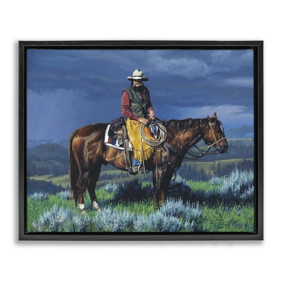 Stupell Industries Before The Storm Animals & Insects Painting Black Floater Framed Canvas Art Print Wall Art, 21 x 17