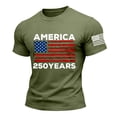 thumbnail image 2 of 250 Anniversary USA Shirt 250 Years America Shirt American Flag Vintage 250 Years CrewNeck Short Sleeves 1776-2026 250th Birthday T-Shirt USA 250 Anniversary Mens Tops Army Green L, 2 of 5