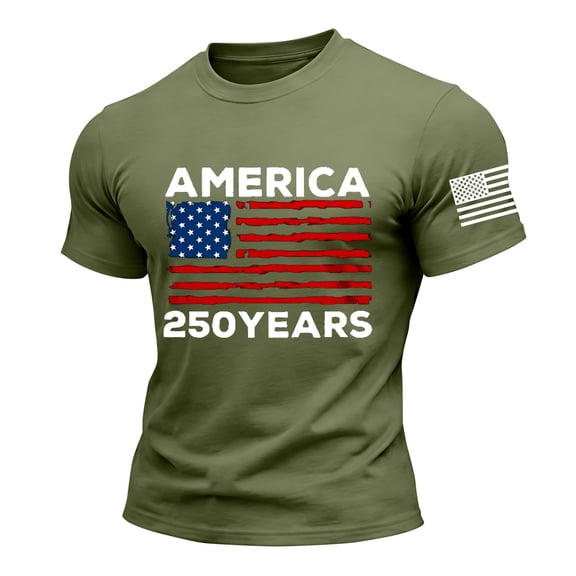 Men's USA 250th Anniversary Shirt 1776-2026 Patriotic American Flag 250 Years Graphic T-Shirt