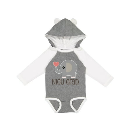 

Inktastic NICU Graduate Baby Elephant Gift Baby Boy or Baby Girl Long Sleeve Bodysuit