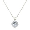 Halo Diamond Necklaces for Women 14K White Gold Charms Round Cut Earth-Mined Diamond Pendant (G,I1)
