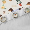 thumbnail image 4 of Homewish Kawaii Dachshund Blackout Curtains Set of 2 (52x84 Each),Potted Plant Curtain,Cream,Bone Paw Decor, 4 of 6