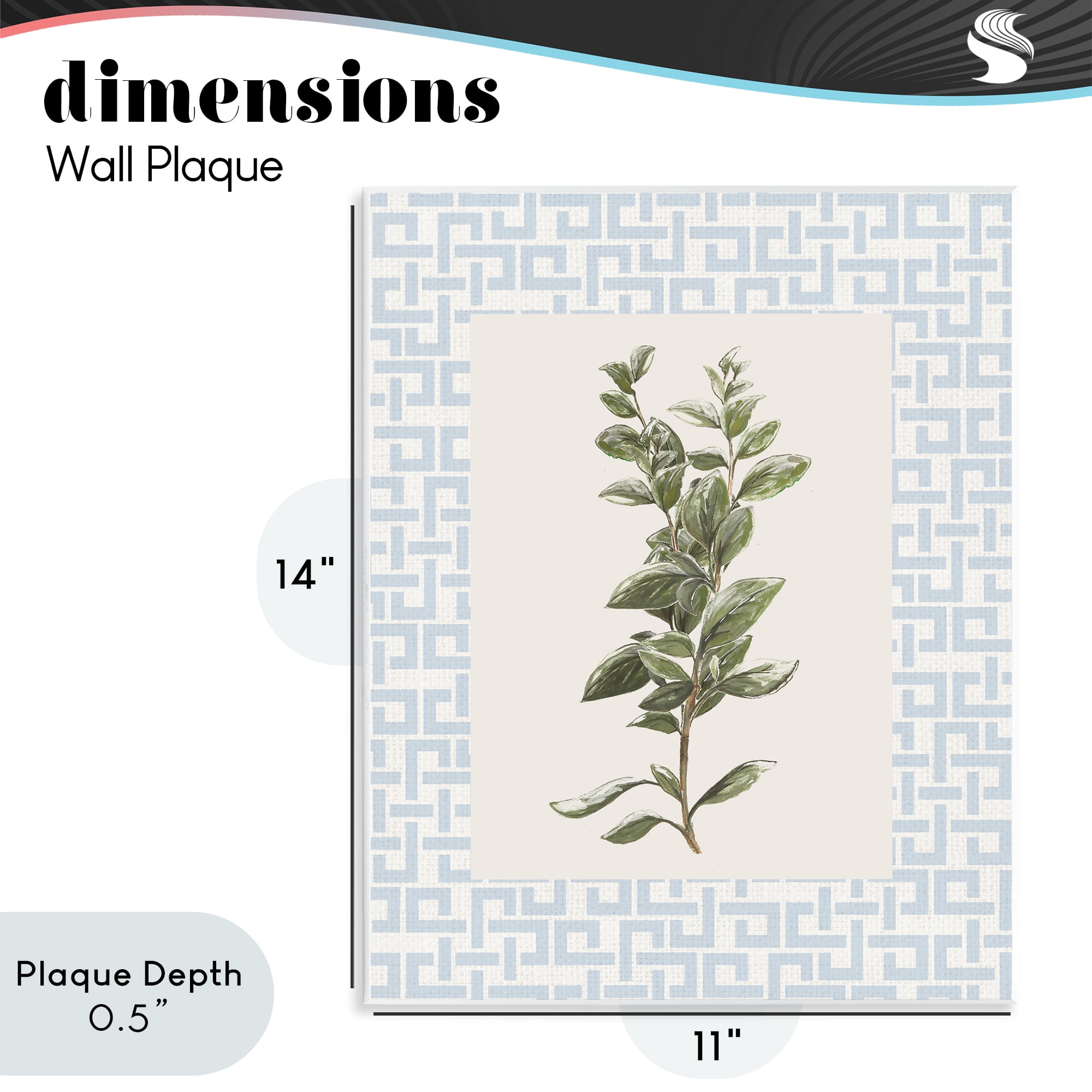 Stupell Industries Fresh Herb on Geometric Wall Plaque Art, design by Diannart