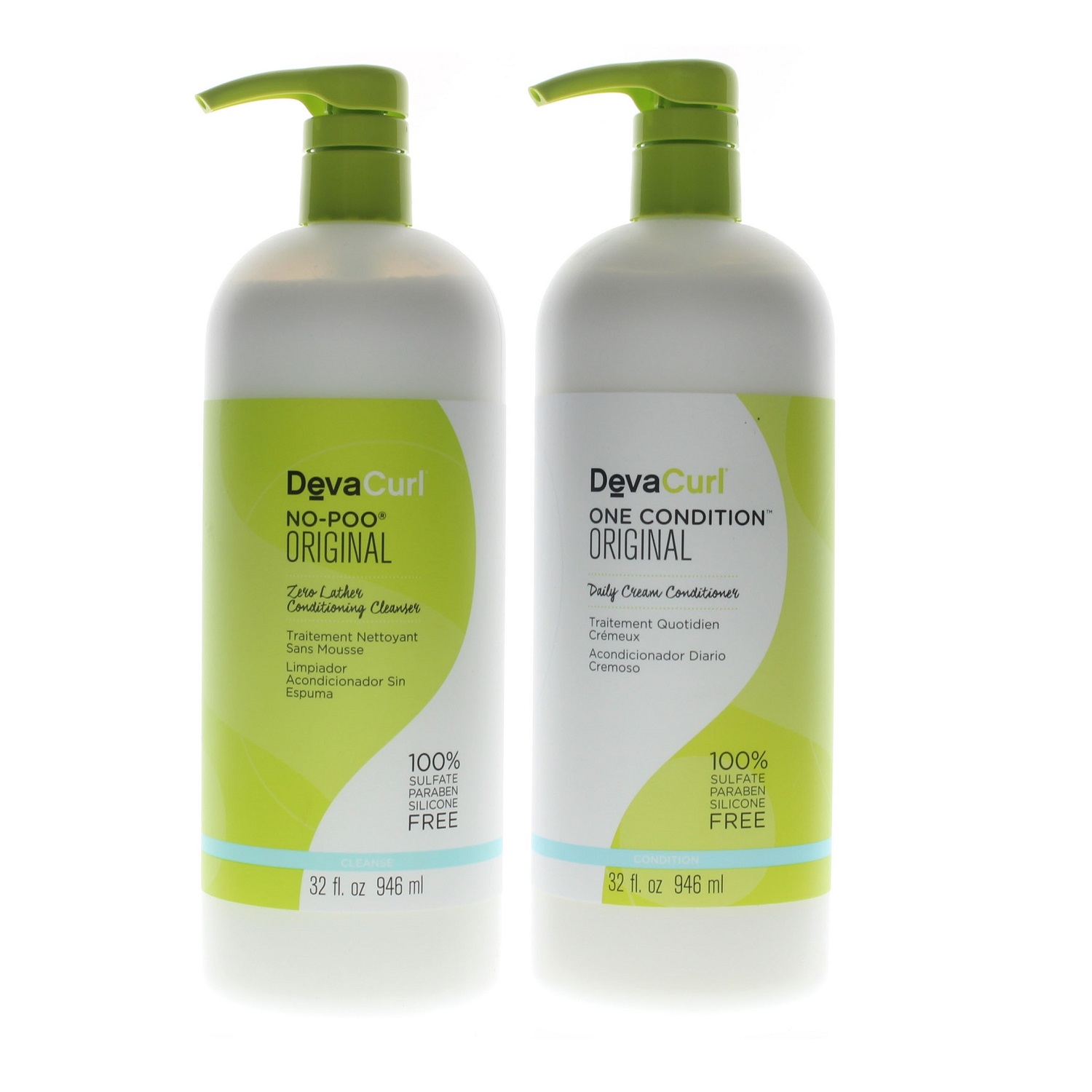 DevaCurl No Poo Original Cleanser and One Condition Original Conditioner Set 32oz Each Walmart