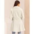 thumbnail image 4 of Abrigo Elegante para Mujer Allegra K con Solapa Largo con Cinturón Invierno Albaricoque Claro S, 4 of 6