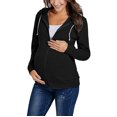 thumbnail image 5 of ZTTD Womens Maternity Pregnancy Casual Long Sleeve Zip Up Hoodie Sweatshirt With Pockets Blouse, 5 of 9