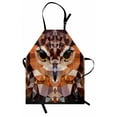 thumbnail image 1 of Geometric Apron Mosaic Owl Head in Linked Triangle Forms Retro Style Funk Geometric Boho Design, Unisex Kitchen Bib Apron with Adjustable Neck for Cooking Baking Gardening, Brown Orange, by Ambesonne, 1 of 3