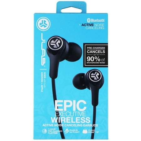 JLab - Epic Executive Wireless Noise Cancelling In-Ear Headphones - Black