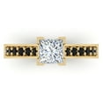 thumbnail image 4 of Princess Cut Black Diamond Rings Gift Ring Box Authenticity Cards 1.10 CT TW 14K Gold (H,SI1), 4 of 5