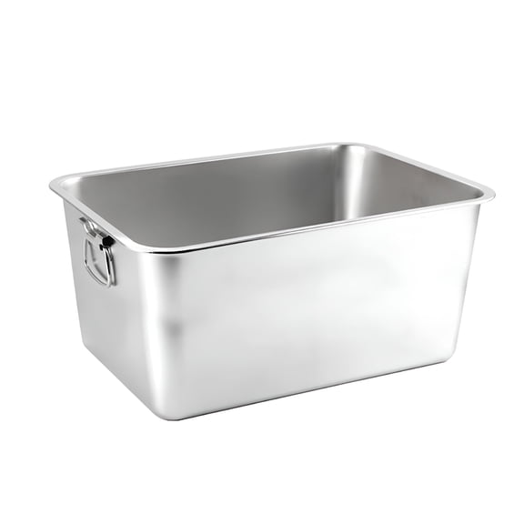 ACDANC Rectangle Stainless Steel Cat Litter Box Broken-resistant Low Entry Open Spacious Metal Litter Pan Pet Accessories