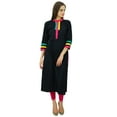 thumbnail image 3 of Bimba Cotton Kurti Regular Fit Straight Kurta Tunic Casual Everyday Clothing, 3 of 7