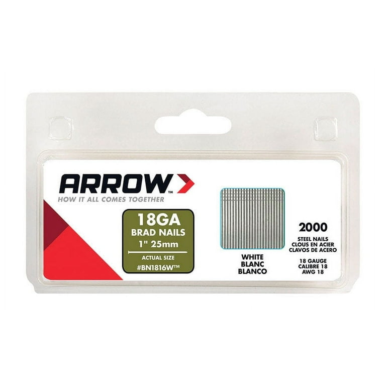 Arrow BN1816WCS 1-Inch White Nail Brad, 2000 Count Arrow BN1816WCS 1-Inch White Nail Brad, 2000 Count