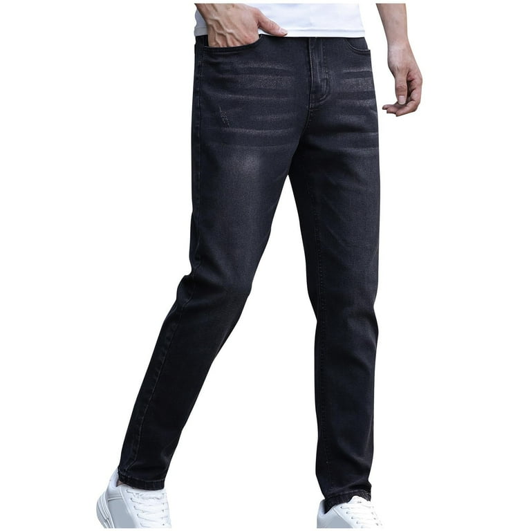 Penkiiy Men's Straight Leg Boot Cut Jeans Stretch Slim Fit
