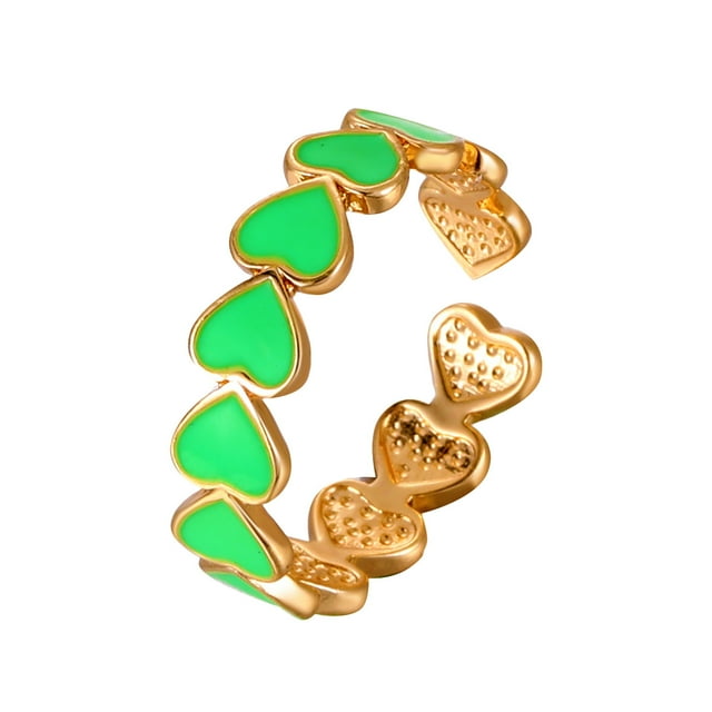 Y Anillo Ajustable Abertura De Moda En Forma De Corazón Para Mujeres Anillo Redondo Joyería Para Niñas Anillos