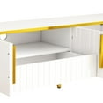 thumbnail image 4 of Tv Cabinet With Cabinets & Shelves, 80-89" Tvs, White And Gold Luxury 85" Stand, Trim, Materials, 4 of 6