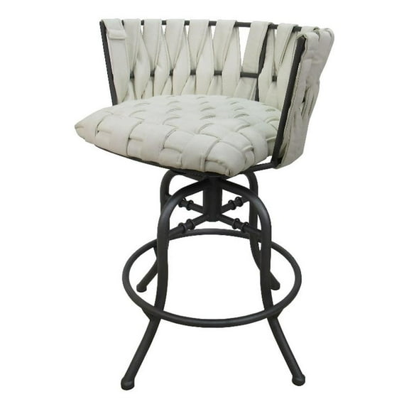 Metalona Counter 26" Swivel Tilt Metal Bar Stool - White - Grey