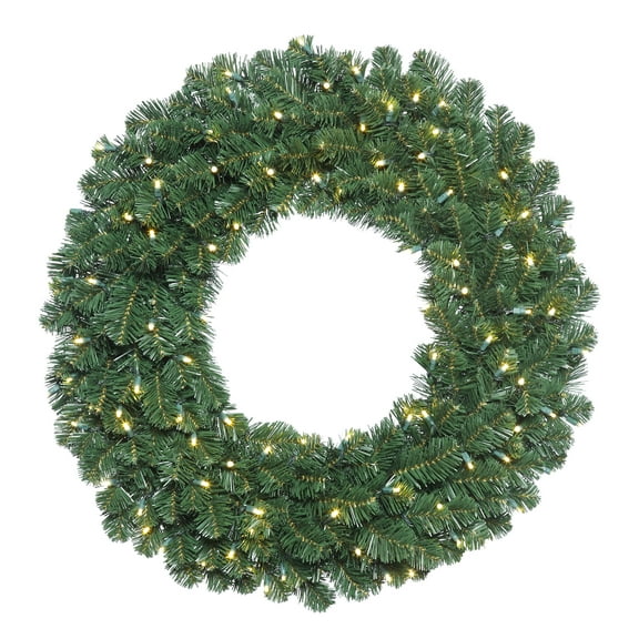 Vickerman 36" Oregon Fir Double Door Artificial Christmas Wreath, Warm White LED Lights