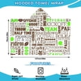 thumbnail image 2 of Green Brown Football Words Pattern Hooded Bath Towel，50"x30" for Ages 3 To 12 Kids, Quick Dry Lightweight Soft Microfiber Hood Beach Towel Cover Up for Kids, 2 of 7
