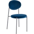 thumbnail image 2 of LeisureMod Euston Modern Velvet Dining Kitchen Side Chair with Powder Coated Grey Steel Frame, Set of 4 (Navy Blue), 2 of 11